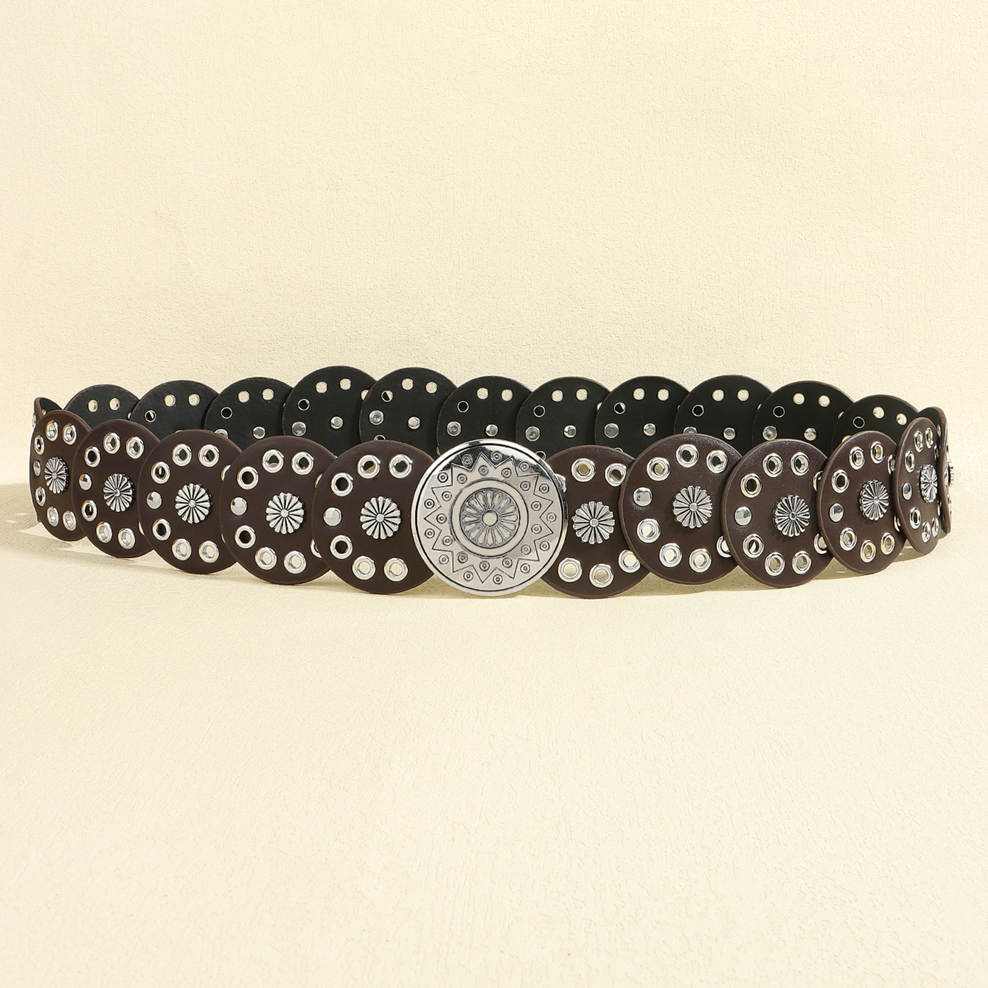 210g Weight Belt Classification 1 Piece Quantity Holiday, Banquet, Daily Occasion Pu Leather, Alloy Material Geometric Pattern Women's Gender Plating Design Retro, Vintage Style, Bohemian Style Retro Vintage Style Bohemian Geometric Pu Leather Alloy Plating Women's Leather Belts 7
