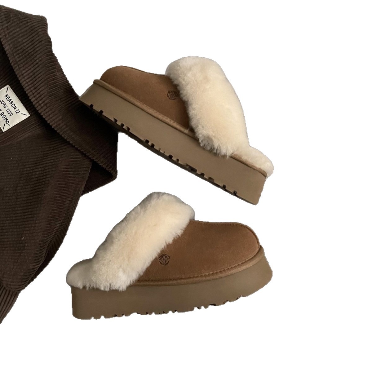 Stivali da neve corti in pelle di pecora con fodera in pile 2025 autunno inverno cotone caldo ispessito scarpe da donna con rialzo_voghion.com