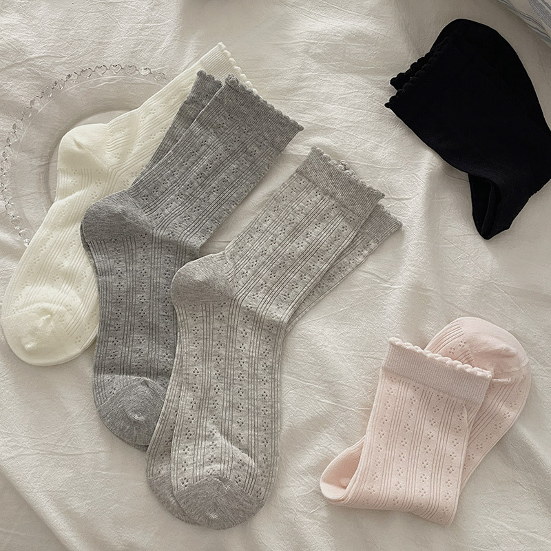 Spring summer thin breathable base brand solid color socks