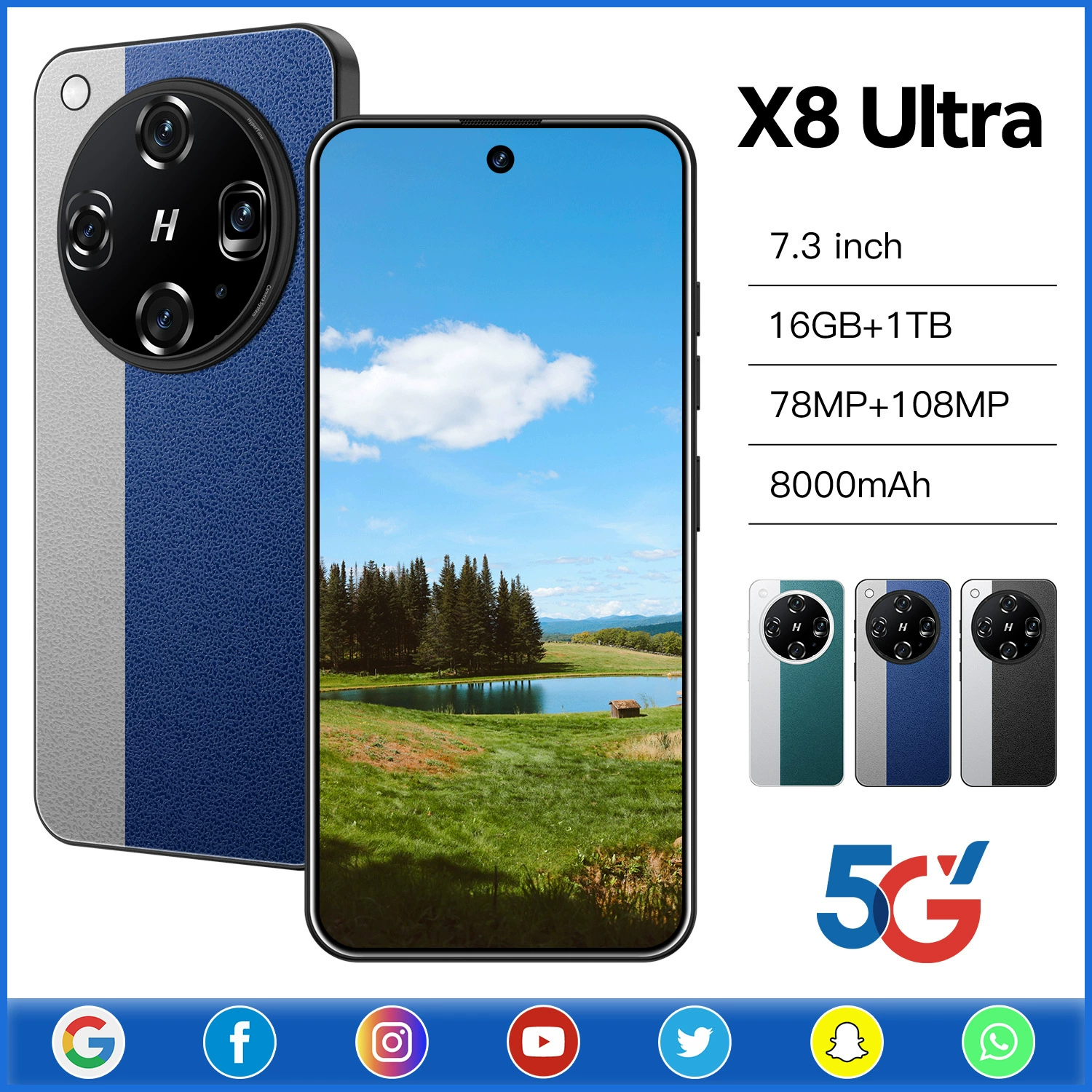 [Датчик 5g, X8 Ultra, 16 + 1T, датчик Ozon, цвет Ozon]