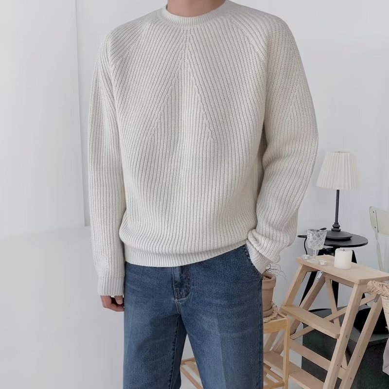 2023 autumn and winter Korean style loose pullover round neck sweater men's outer wear trendy all-match casual sweater coat