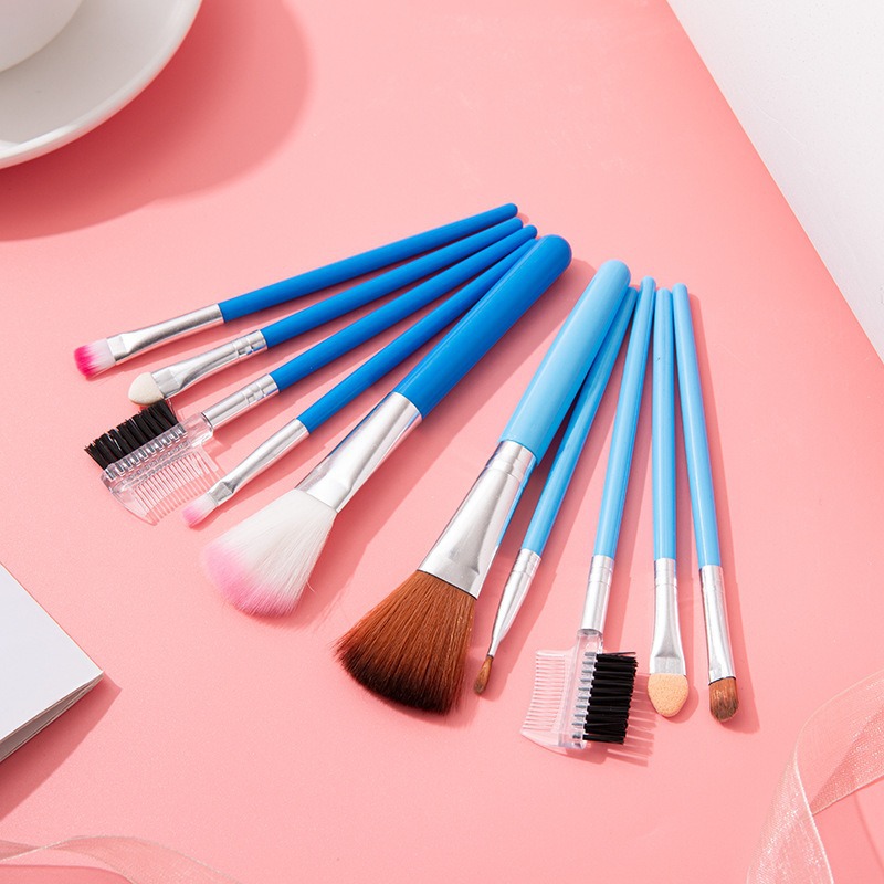 Mini set de 5 brochas de maquillaje, herramientas de belleza portátiles, brocha multifuncional para labios, brocha para sombra de ojos, brocha para rubor, set completo