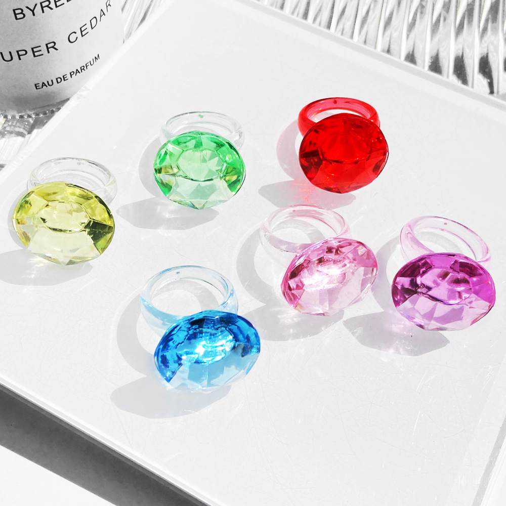 Fashion Transparent Gem Resin Ring display picture 2