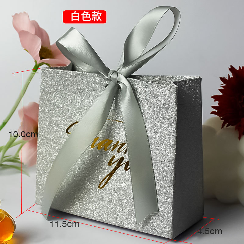 Factory direct sales high-end English letter thankyou hot stamping packaging bag gift bag 11.5*4.5*10 2