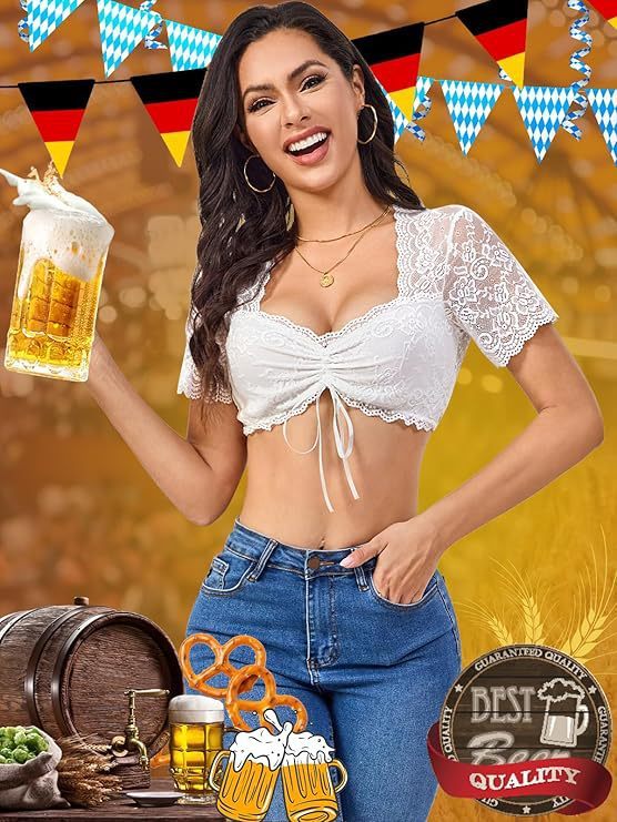 アマゾン貿易新白 Dingdong 服ドイツオクトーバーフェスト服トップス半袖シャツ女性の服|undefined