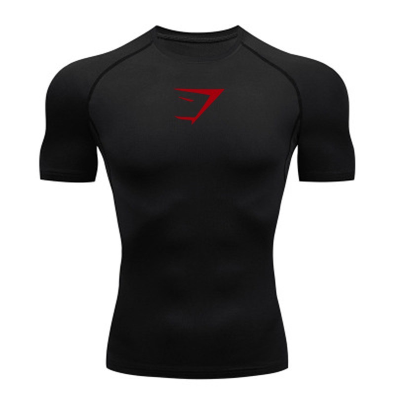 Black red label + short sleeves