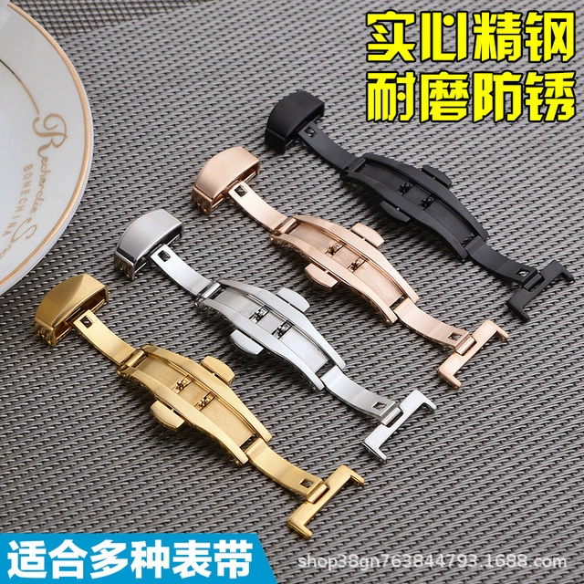 Аксессуары для часов Высококачественная пряжка ремня из нержавеющей стали двойная пресс-Бабочка Пряжка Универсальная 10 мм-20 мм-22 мм Пряжка ремешка для часов