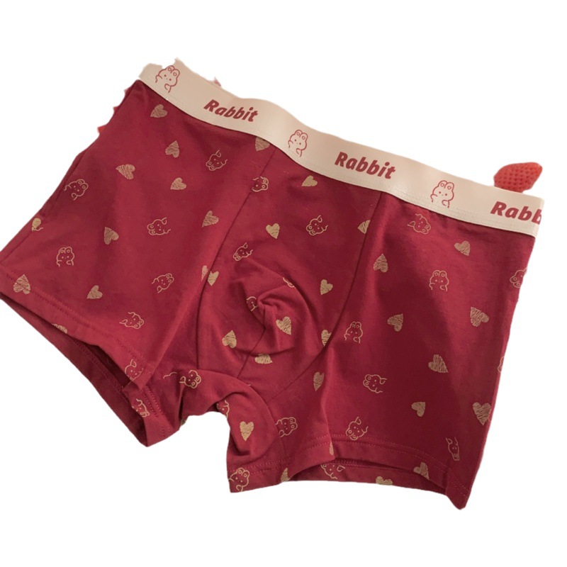 "Pareja exclusiva" estilo japonés rojo Año Nuevo pareja ropa interior un hombre y una mujer regalo de San Valentín año de nacimiento encaje