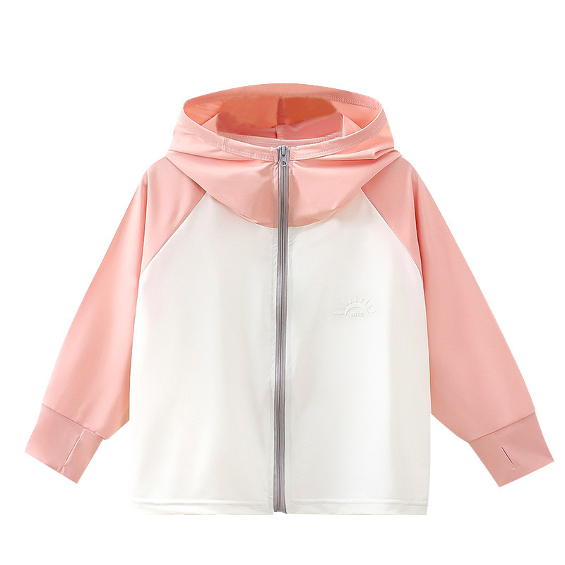 Ropa de protección solar infantil de verano seda de hielo anti-UV ropa de protección solar para niños delgada chaqueta transpirable para niñas ropa infantil
