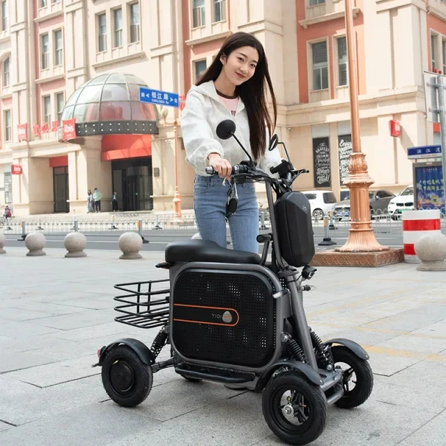 500W Folding 4 Wheel Elderly Electric Mobility Mini Moped