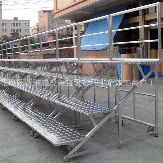 四层可移动带轮合影架子 合唱教室演出用阶梯台阶 合唱台合影架