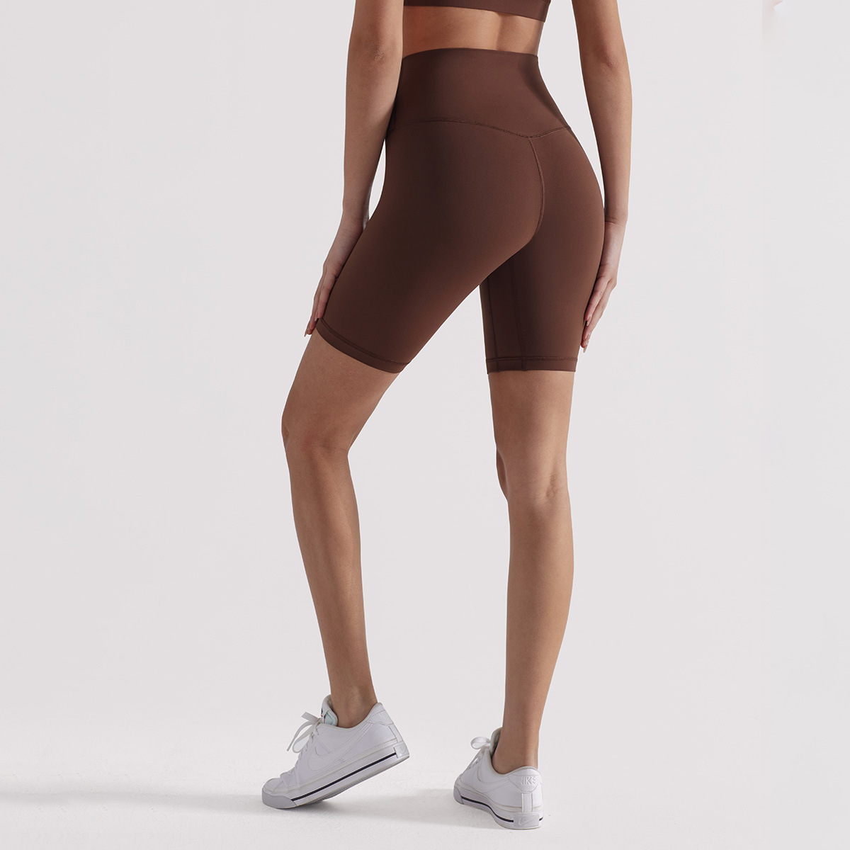 Pantalones de yoga lulu de cinco puntos cepillados, pantalones deportivos de ciclismo de cintura alta para mujer, pantalones cortos ajustados deportivos para correr con forma de cadera