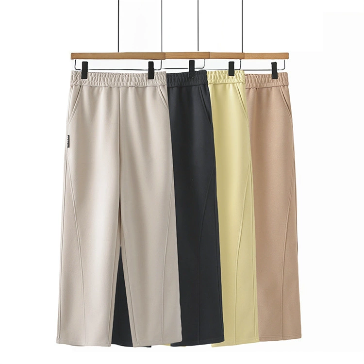 Весна 2024 Новые повседневные брюки больших размеров, модные Универсальные брюки с эластичной завышенной талией, свободные банановые брюки, широкие брюки 940