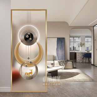 Screen Partition Living Room Simple Modern Entrance Office Small Apartment Simple Shelter European and American Art Glass Wall