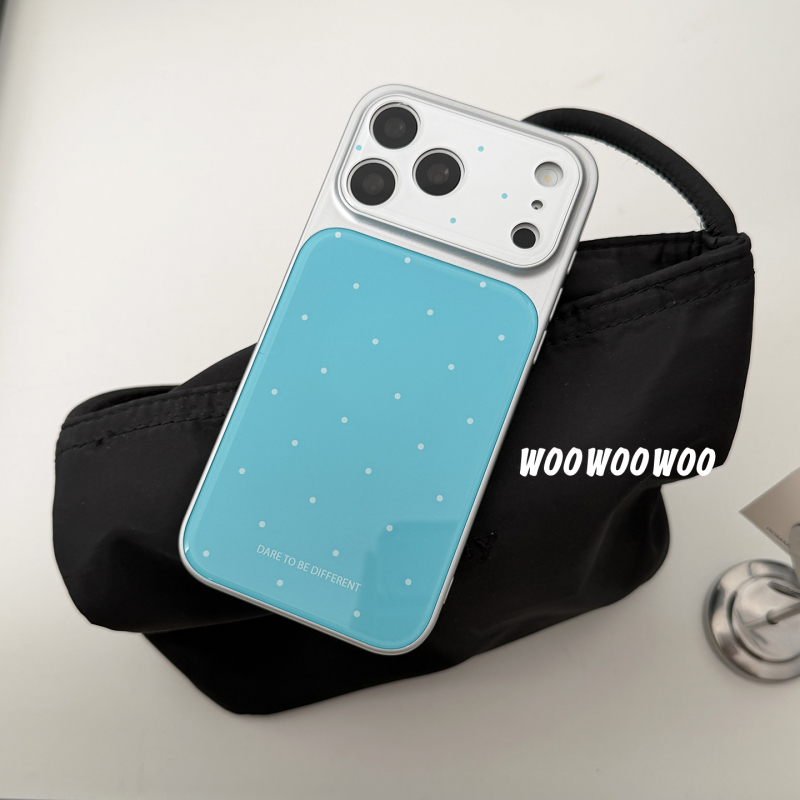 Woowoowoo Niche Korean-Style Ins-Style Lake Blue Polka Dot Phone Case Suitable for iPhone 16 Pro Max Apple Woowoowoo Niche Korean-Style Ins-Style Lake Blue Polka Dot Phone Case Suitable for iPhone 16 Pro Max Apple