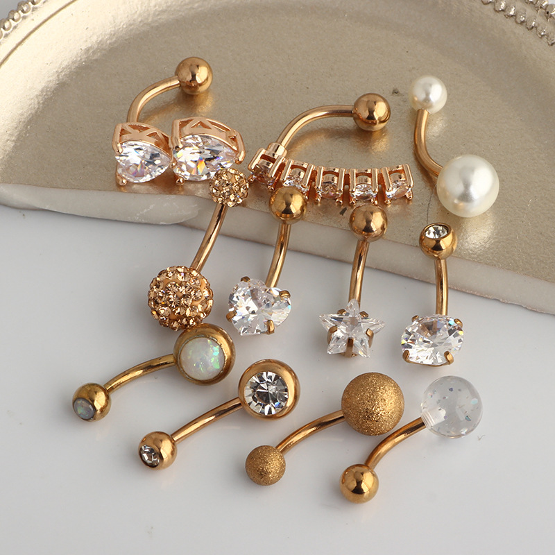 Classic Ball Amazon Navel Ring Set - 11-Piece Belly Button Ring Body Piercing Jewelry Set detail image 9
