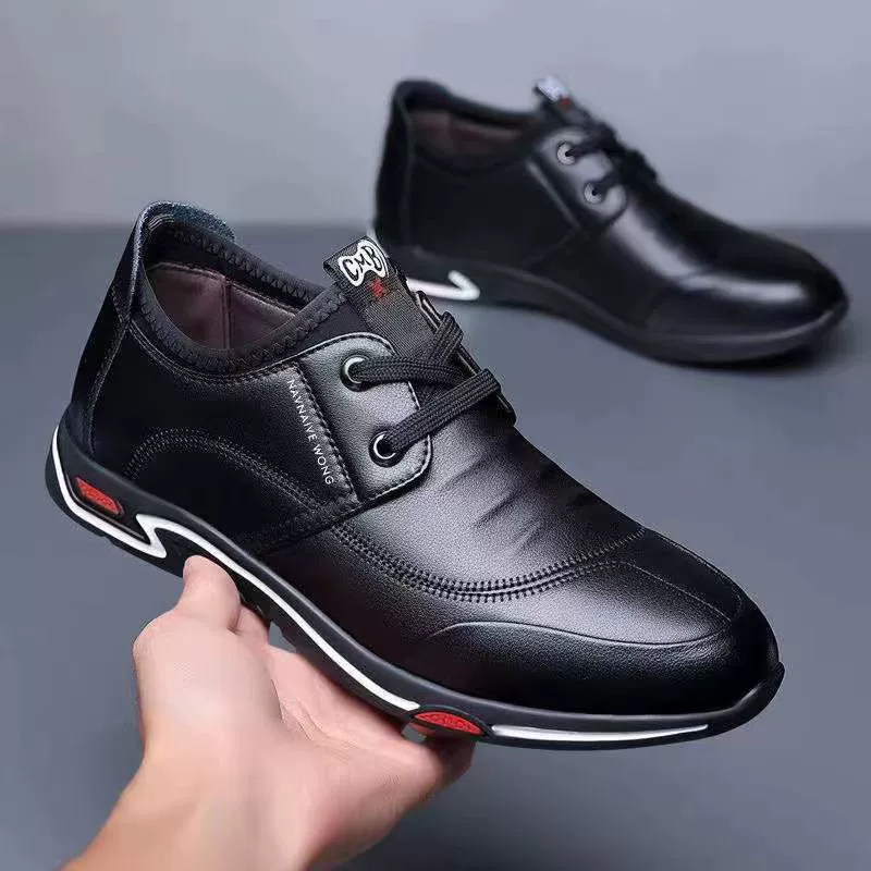 Footwear for leisure for leather shoes, low shoes, Korean style, autumn