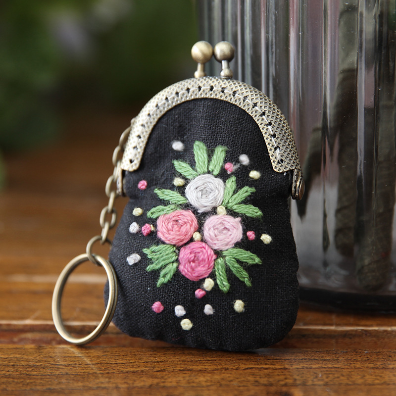 Jinhao collar hecho a mano DIY bordado boca Bolsa de Oro adornos creativo regalo femenino paño bordado kit suéter cadena