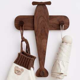 木质新款墙壁挂架创意飞机玄关挂衣架儿童房装饰壁挂架实木钥匙架