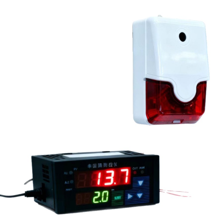 12V/24V/48V温度报警器开关量输出型越限报警带显示控制温度报警