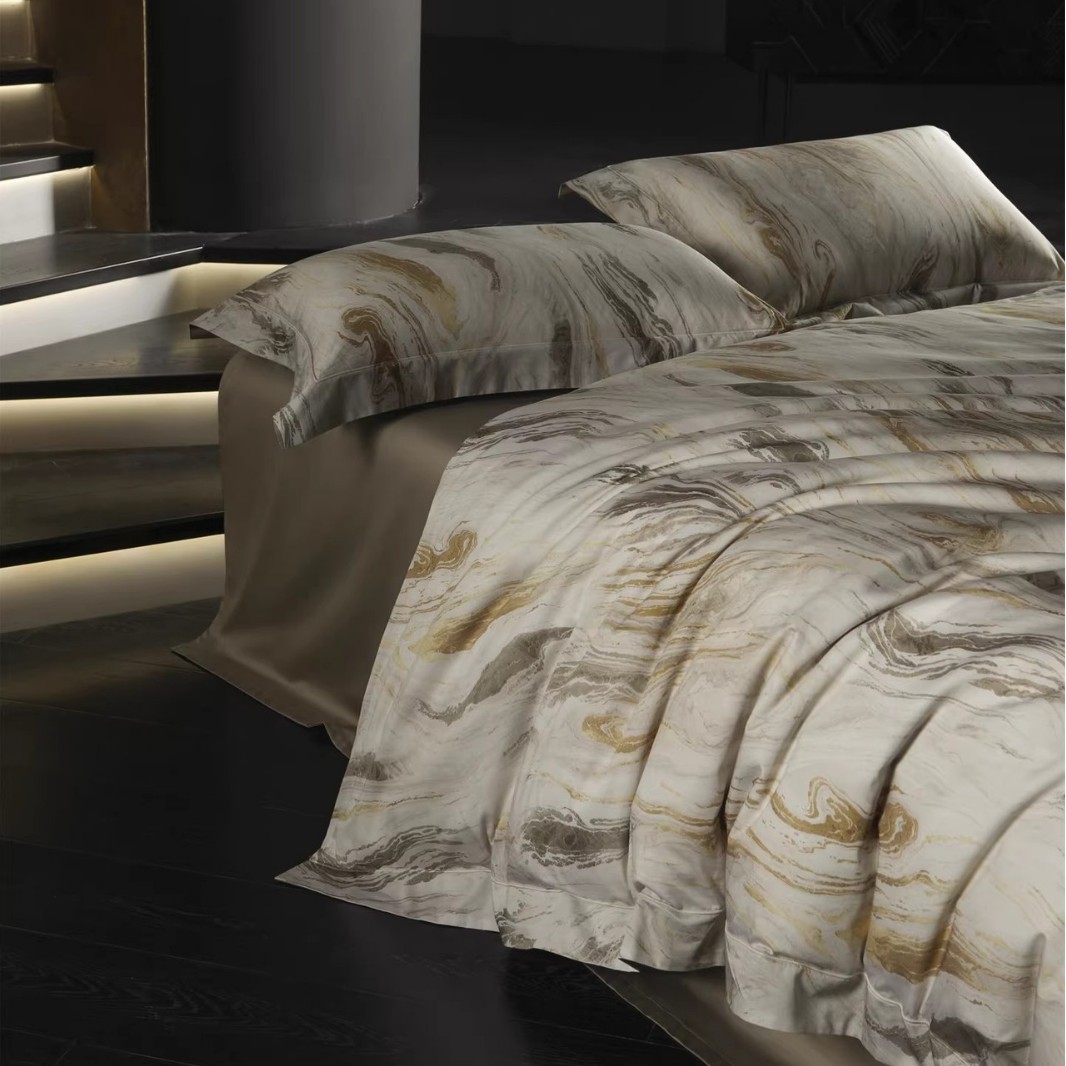 Conjunto de cama 4 peças em algodão elegante para homem_voghion.com