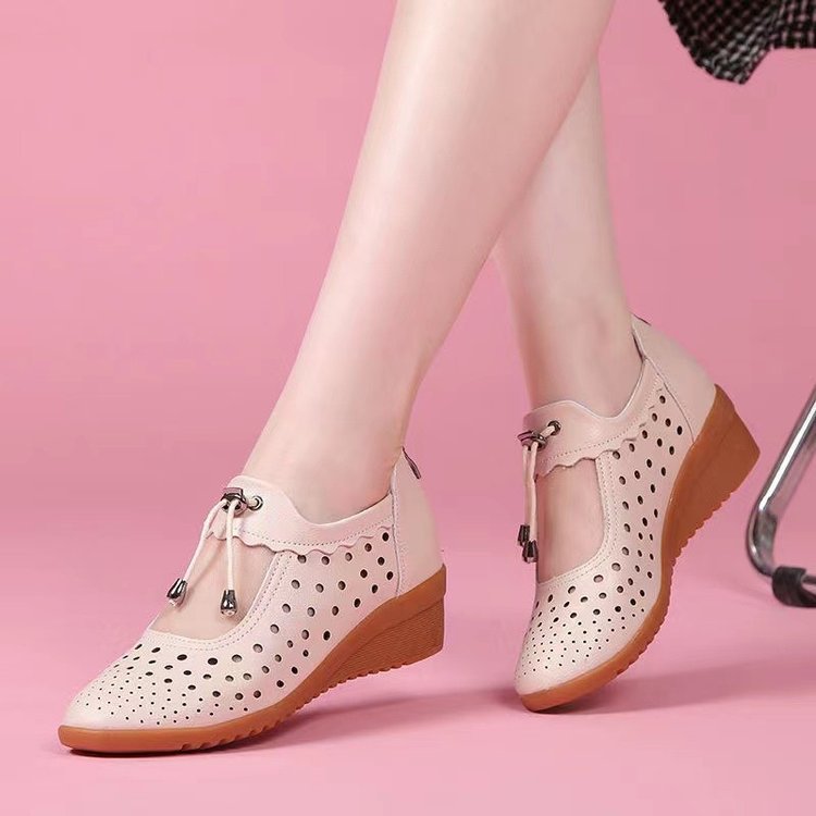 Dongdong zapatos de mujer zapatos de tacones de pendiente plana 2026 nuevos cómodos casuales versátiles zapatos de baile cuadrado para madres