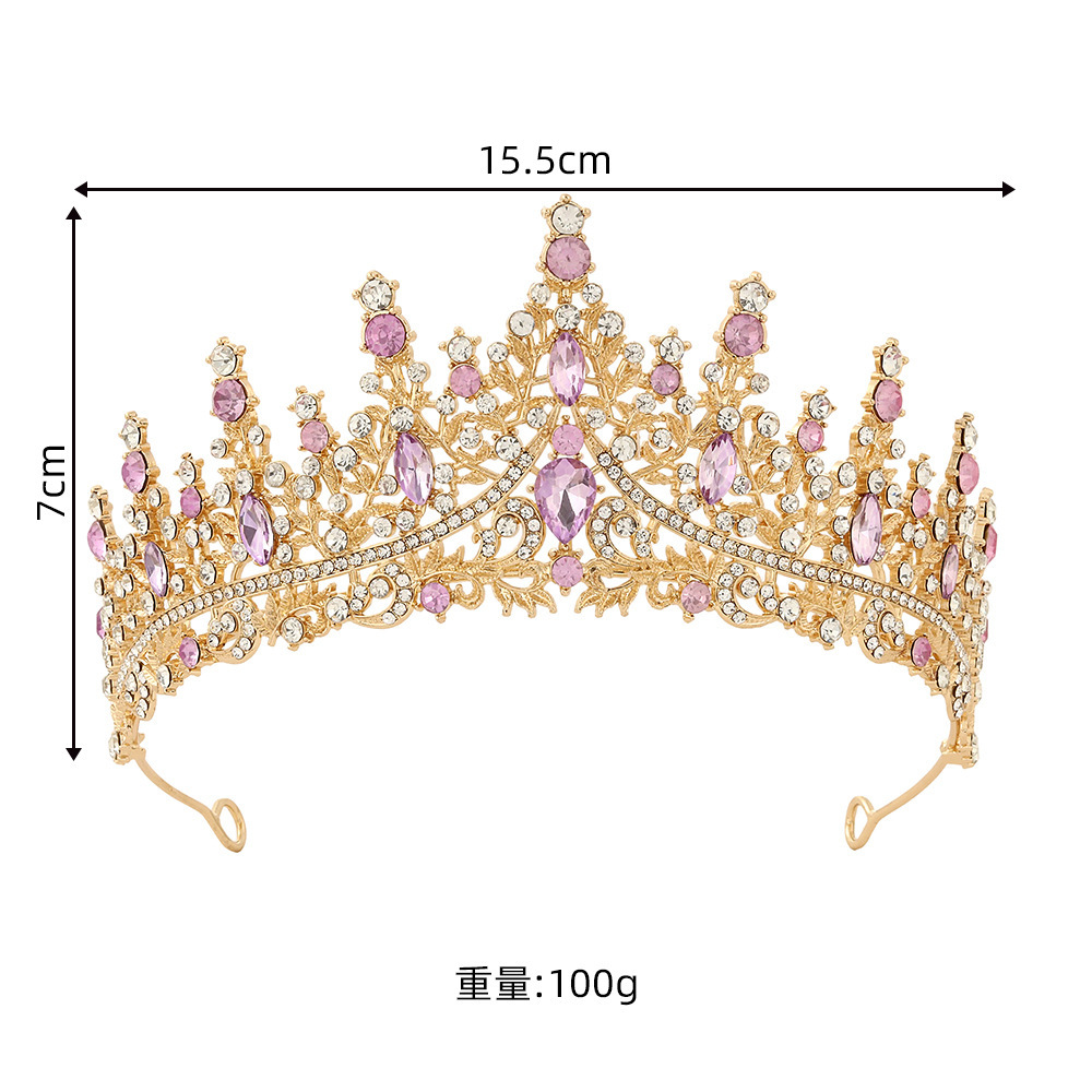 Corona transfronteriza banda de cabello princesa alta sensación corona espectáculo corona corona boda cristal corona