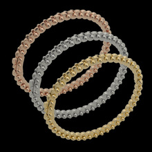 亚金饰品批发 子弹头齿轮无钻手镯 女士朋克满圈铆钉手镯套装