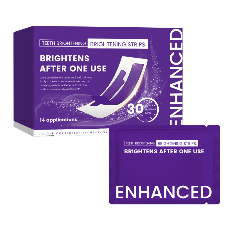 Cross-border new product, no label, whitening strips for fresh breath, removes yellow stains, brightens teeth, perfect for dates, 14 strips per pack