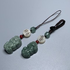 青い水のピシュピストは鍵を掛けて縄を掛けて翡翠のA商品の玉の装飾品の掛け物の工芸品を包みます。