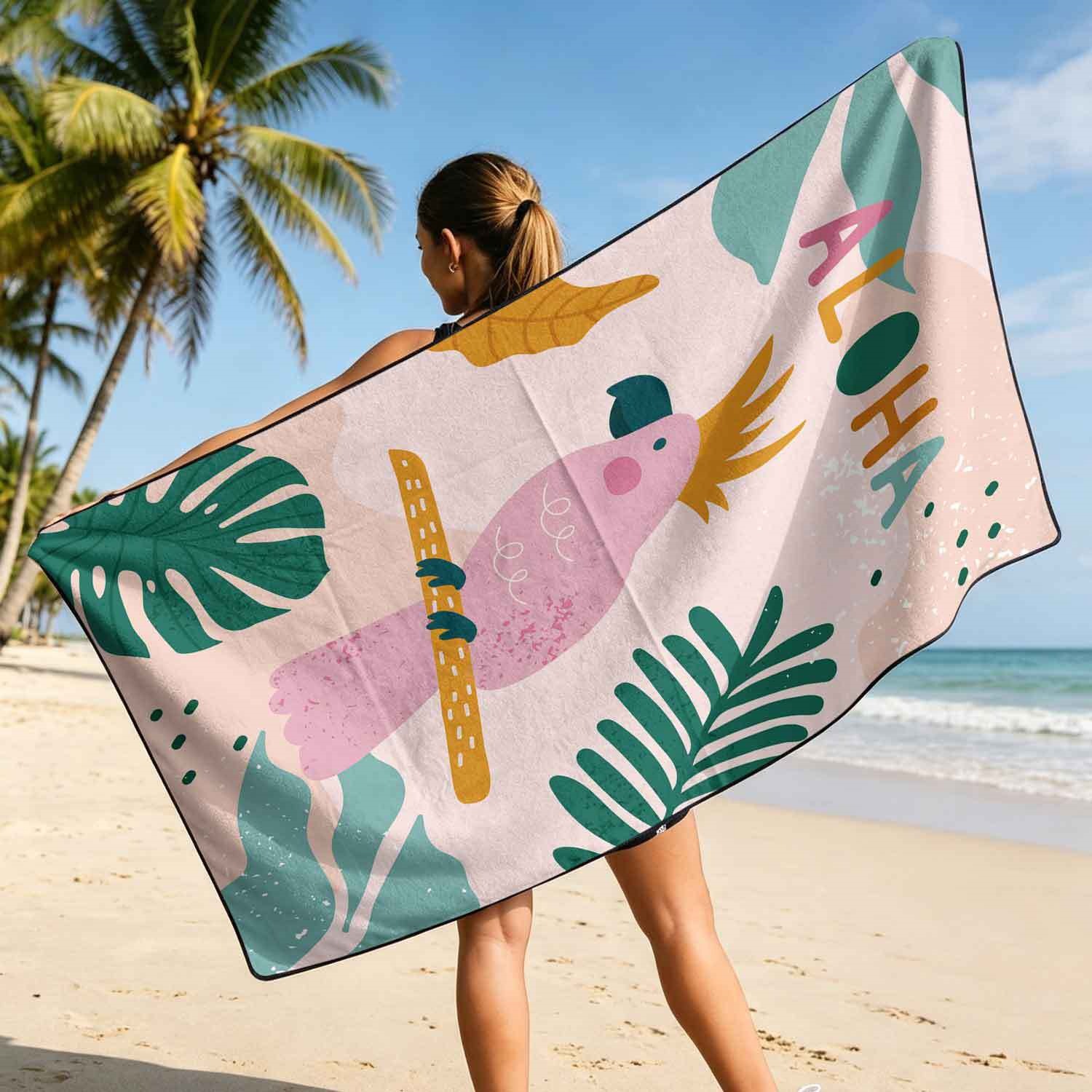 Summer bath towel and car seat cover 2-in-1, ultra-fine fiber outdoor beach and car dual-use universal seat cushion