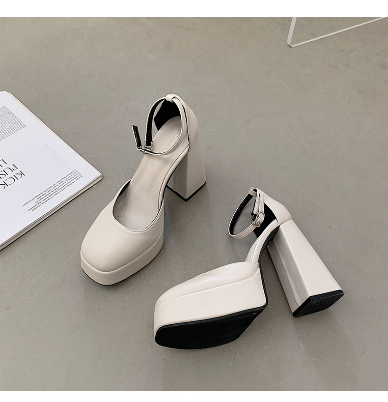 White French style high-heeled shoes for women spring 2023, new shallow cut square toe fashionable and high-end sandals_voghion.com