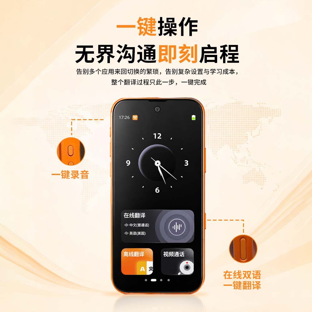New intelligent AI translator with simultaneous interpretation, one-click recording, multi-language video calling, offline translation for overseas travel