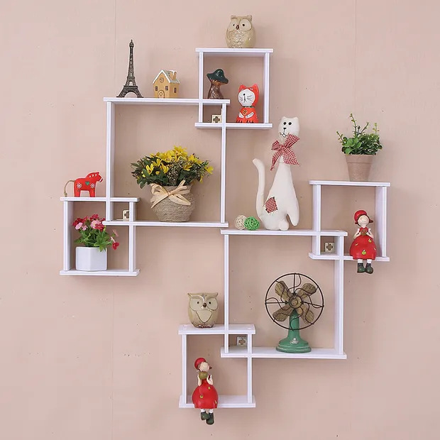 Wall Shelf Storage Rack Creative Display Stand Background Wall Decoration Simple Wind Shelf