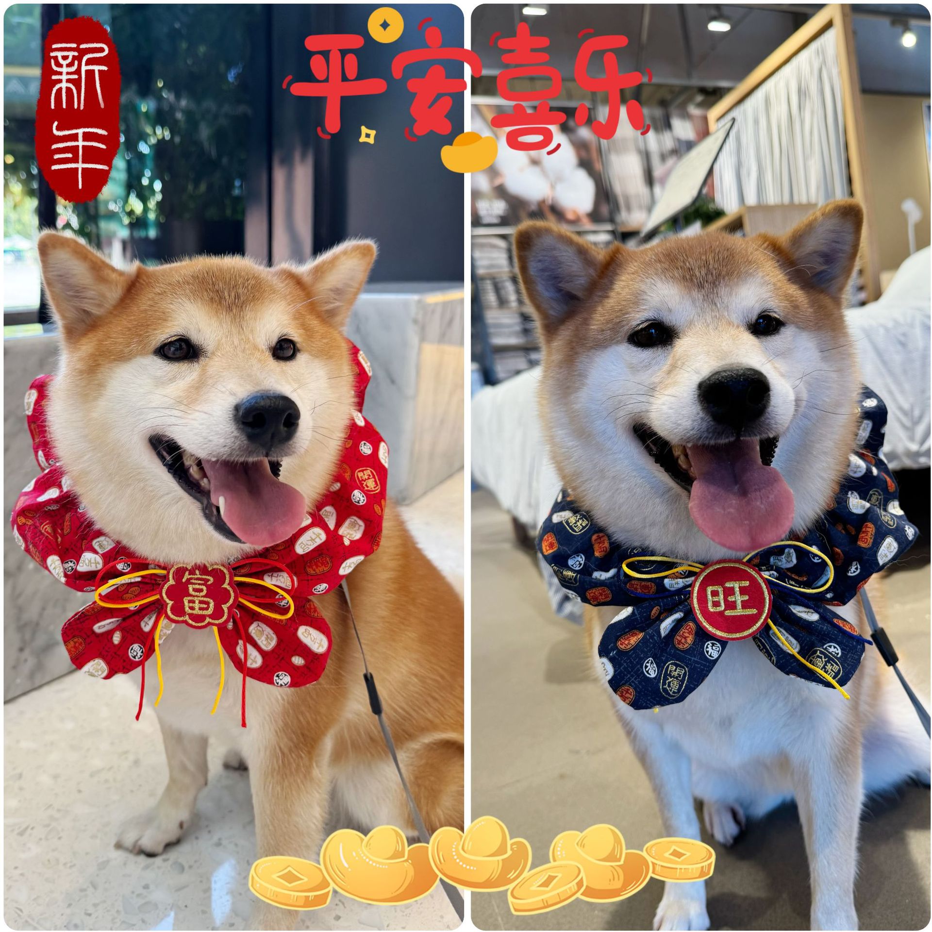 Mascotas de Año Nuevo bordado Fuwang Año Nuevo Fuwang Año Nuevo Paz arco gatos grandes toallas de saliva perros cubierta de cabeza de Festival de Primavera