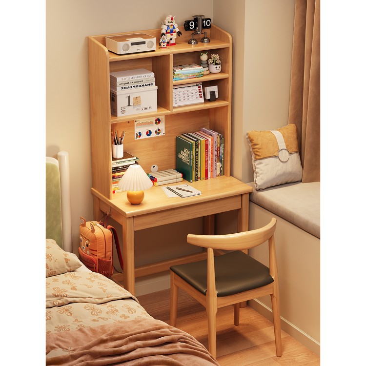 모든 단단한 나무 어린이 책상 및 책장 통합 테이블 홈 침실 학생 책상 리프팅 학습 테이블 다기능