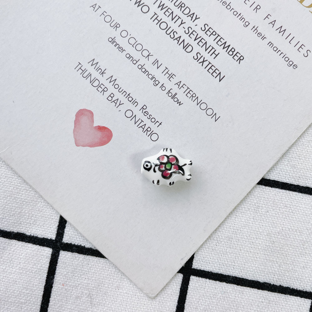 10 PCS/Package 15*12mm Ceramics Fish Jewelry Accessories Beads display picture 13