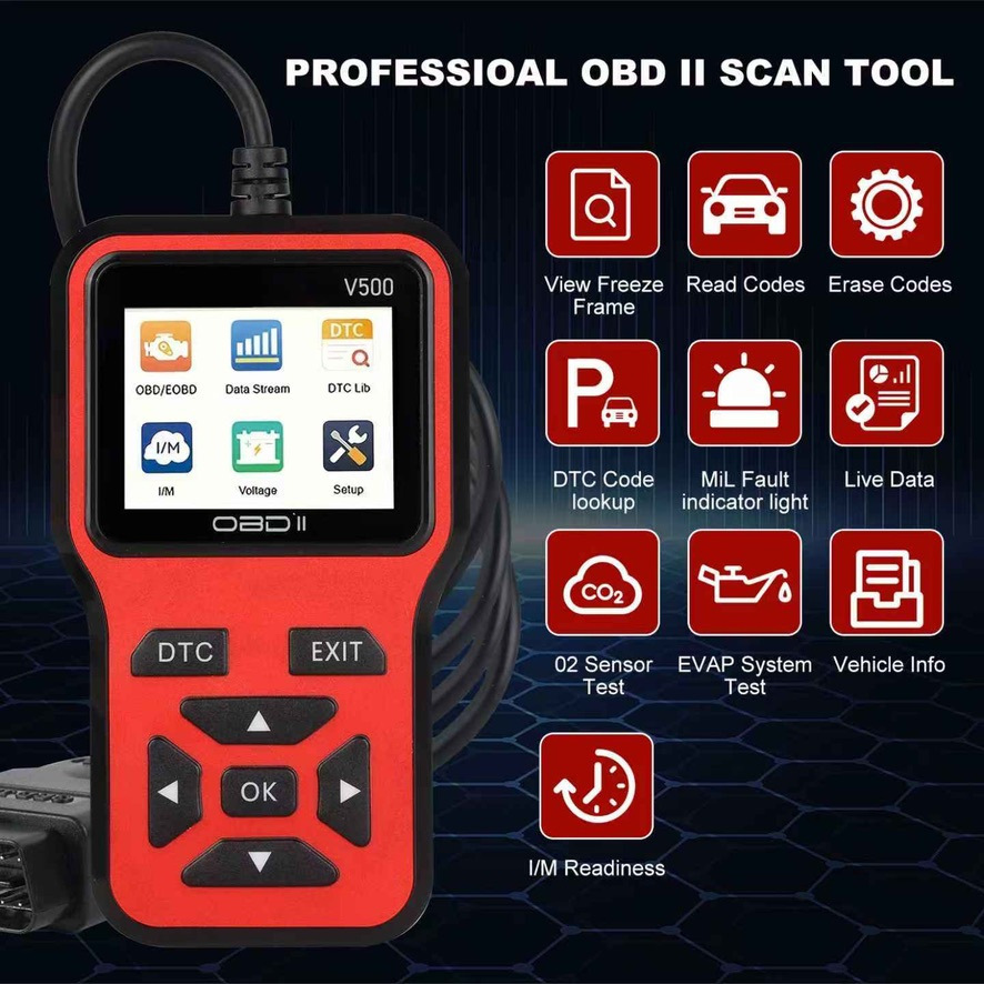 OBDII Car Diagnostic Scanner V500 Code Reader Engine Fault Code Reader Scanner