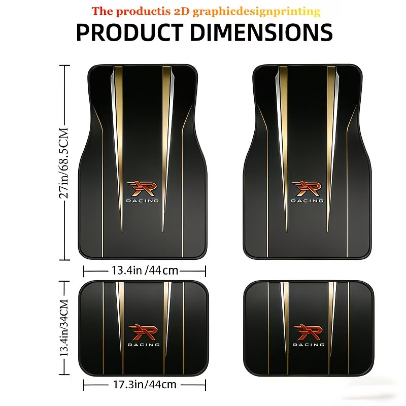 Cross-Border Temu New Hot-Selling American-Style Car Floor Mats, Dirt-Resistant, Wear-Resistant, Easy to Care For, Four-Piece Set, Label Included, Dropshipping Wholesale