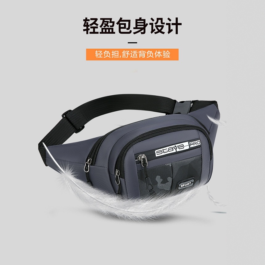 Bolsa de cintura para hombres ligera y casual para hombres con teléfonos móviles multifuncional para uso seco bolso de cintura resistente al desgaste anti-spersión bolso de mochila
