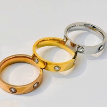卡家5mm宽版女戒指环气质饰品情侣光面内弧素款欧美钛钢不掉色ins