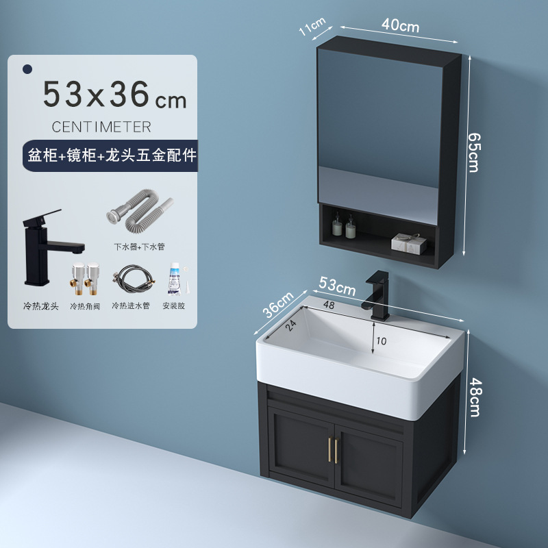 Pequeño espacio de apartamento de aluminio gabinete de baño combinación de baño lavabo del Gabinete lavabo del gabinete del baño lavabo