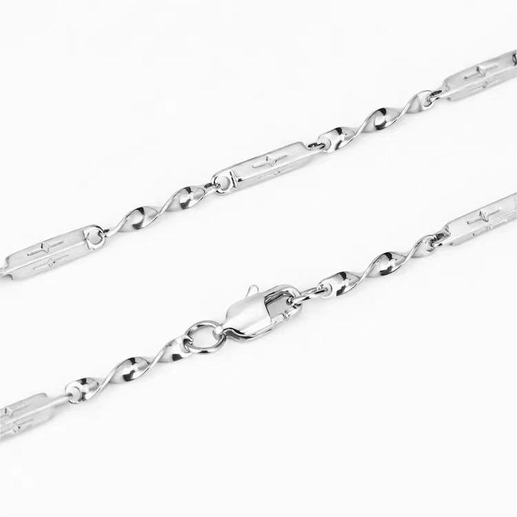 Mobius bamboo titanium steel non fading necklace for men and women, niche design, cold style accessories, couple clavicle chain_ipsvogv.com