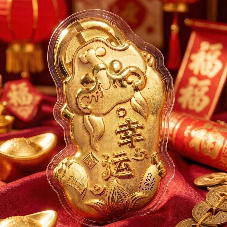 Pure Gold 999 Keychain for Immediate Wealth, Gold Sticker Key Pendant, Gift Wholesale for Holidays