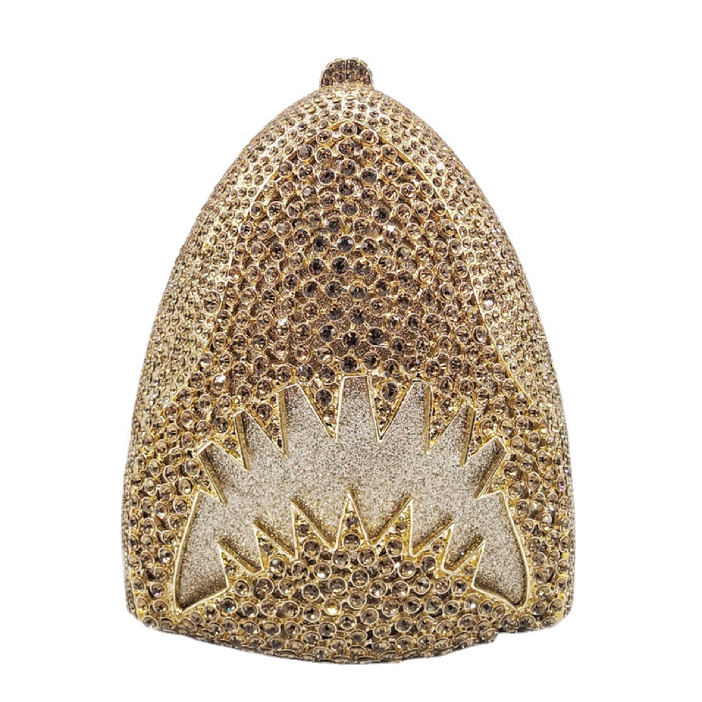 * Nuevo tiburón transfronterizo bolso de cena de diamantes bolso de mano de animales marinos bolso de mano de banquete europeo y americano bolso de mujer de diamantes