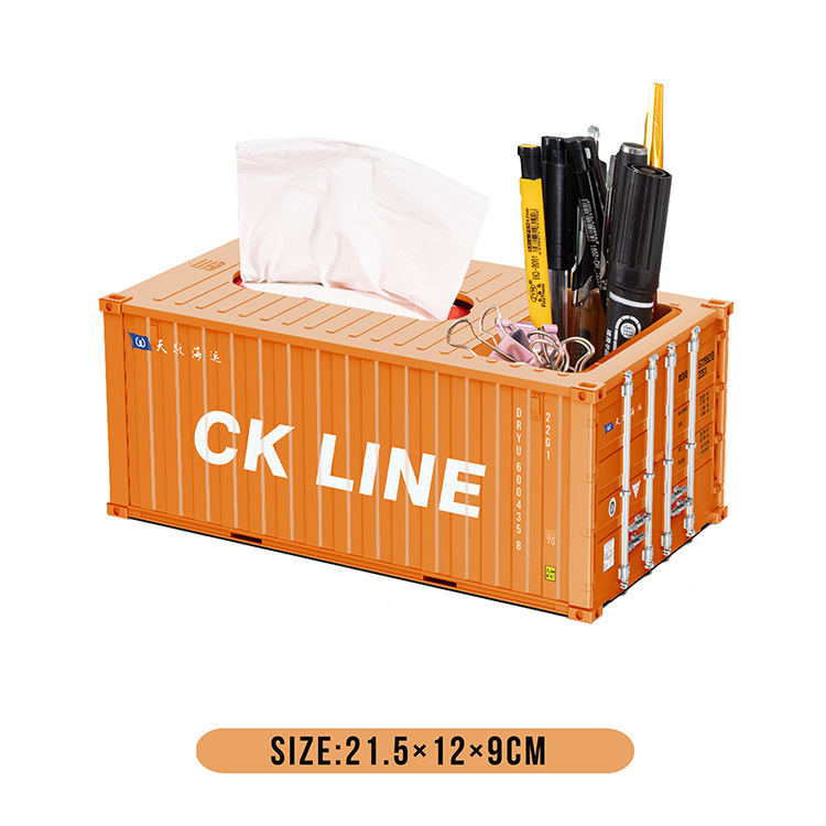 MSC modelo de contenedor de transporte marítimo amarillo Juguetes de oficina DIY regalo papel toalla caja de bolígrafo caja de contenedor de transporte marítimo