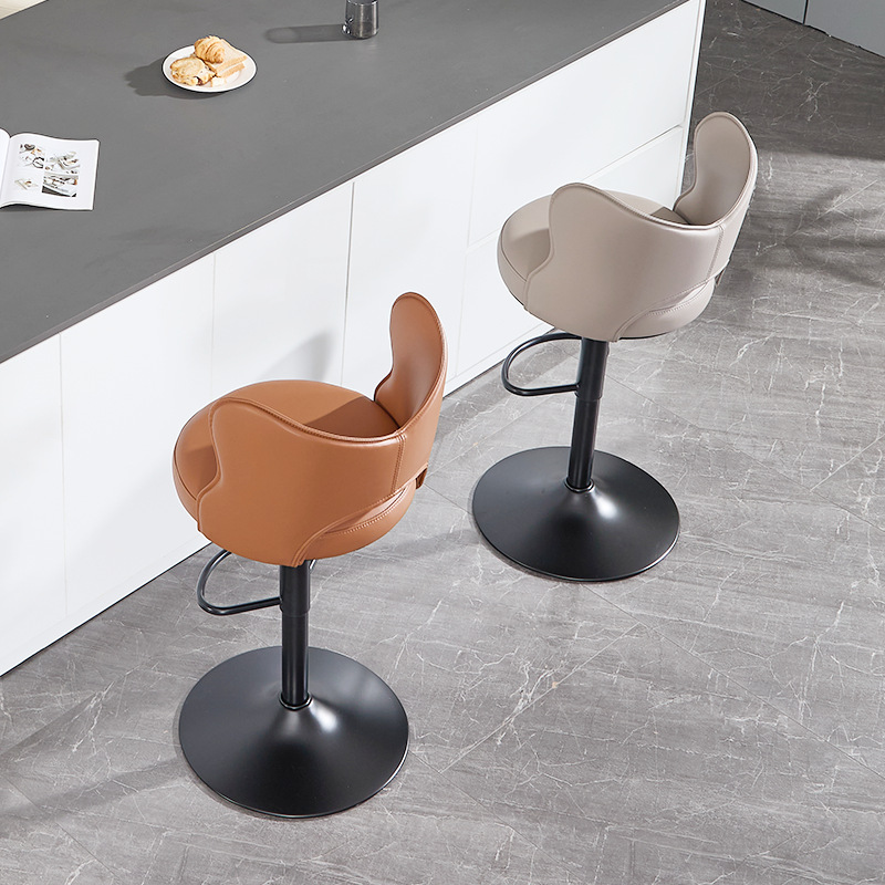 Bar Stool for Home Use, Simple and Elegant, Adjustable Backrest, Cashier Counter, Lift and Swivel High Stool