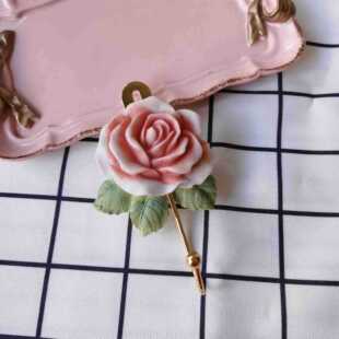 Factory direct supply hand painted resin rose painted hook