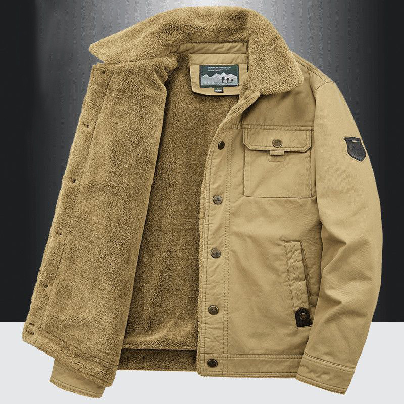 Autumn and Winter New Men's Lamb Wool Thickened Workwear Lapel Men's Cotton Jacket Coat Men's One-Piece Drop Shipping Autumn and Winter New Men's Lamb Wool Thickened Workwear Lapel Men's Cotton Jacket Coat Men's One-Piece Drop Shipping