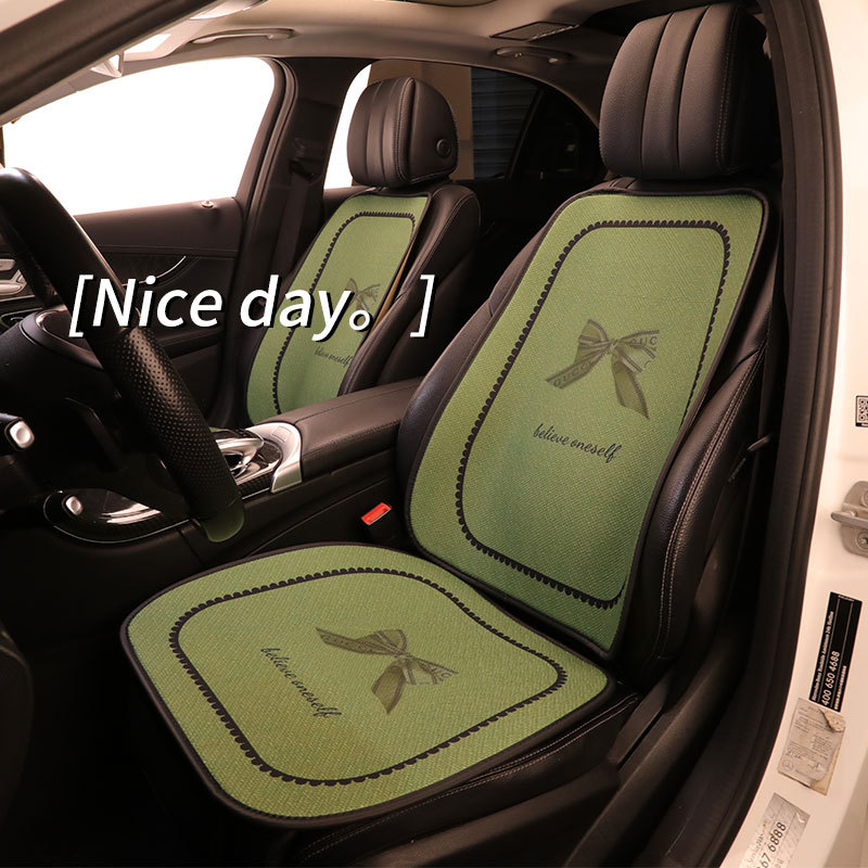 绿色系女士个性蝴蝶结汽车坐垫适用于问界M5 m7别克昂科拉PLUS